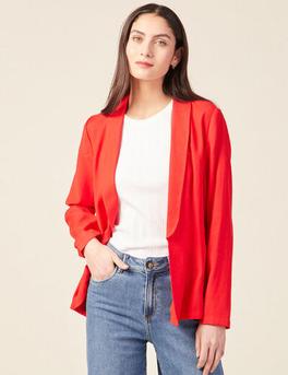 Veste blazer droite rouge femme offre à 19,99€ sur Vib's