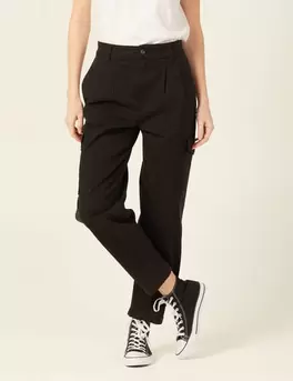 Pantalon cargo taille haute noir femme offre à 24,99€ sur Vib's