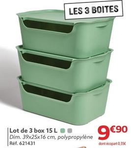 Lot De 3 Box 15L  offre à 9,9€ sur Gifi