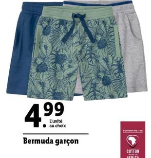 Bermuda Garçon offre à 4,99€ sur Lidl