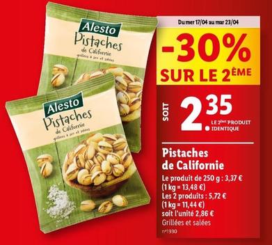 Alesto - Pistaches De Californie offre à 2,35€ sur Lidl