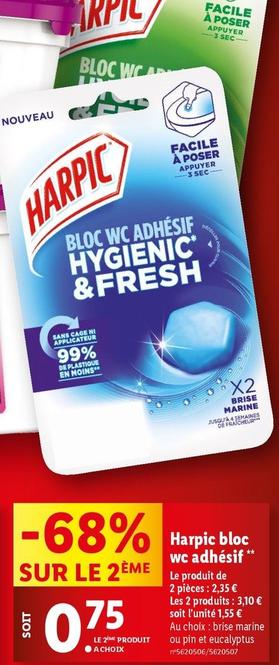 Harpic - Bloc Wc Adhesif  offre à 0,75€ sur Lidl