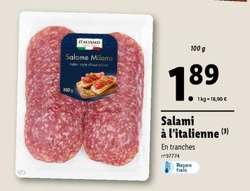 Italiamo - Salami A L'Italienne  offre à 1,89€ sur Lidl
