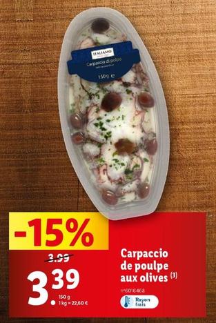 Italiamo - Carpaccio De Poulpe Aux Olives offre à 3,39€ sur Lidl