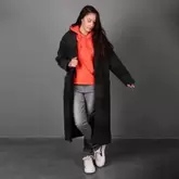 Manteau droit longue à rayures noir et gris Femme DEELUXE 74 offre à 49€ sur Degriff'Stock