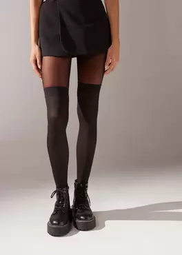 Collant Effet Chaussettes Hautes Côtelées offre à 9,95€ sur Calzedonia