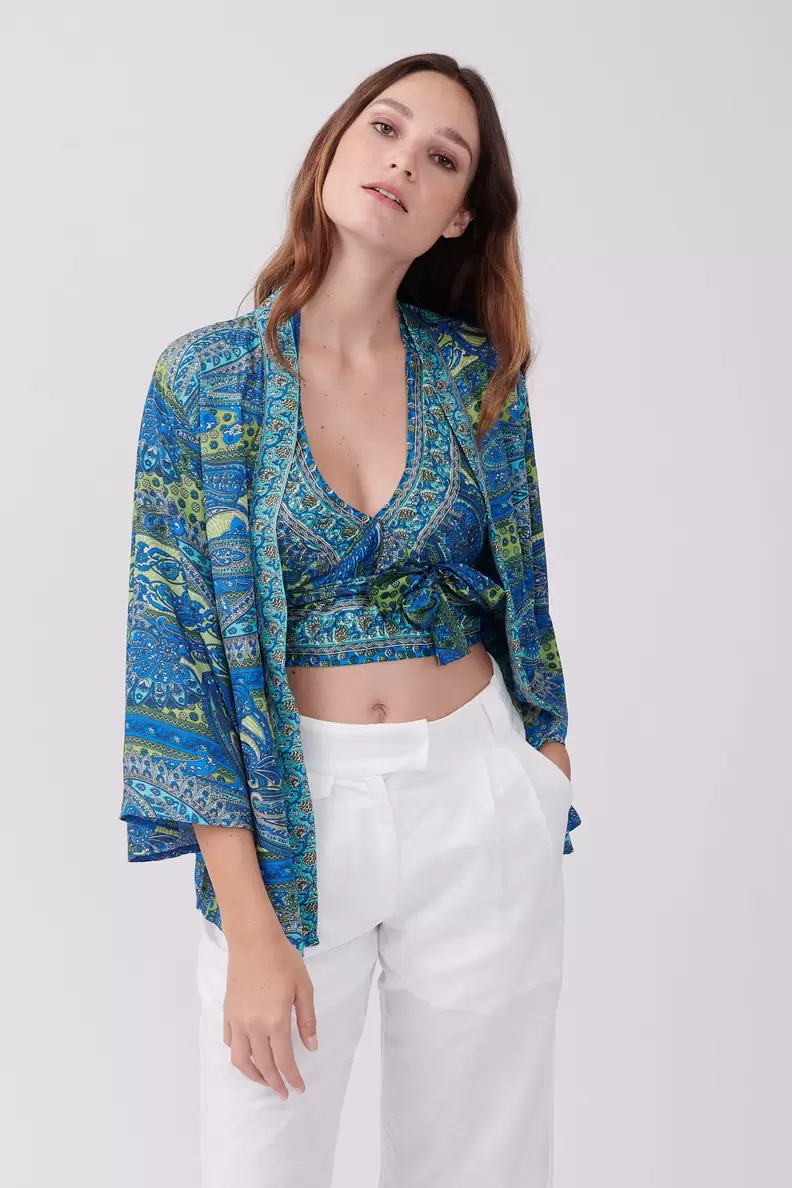 Ensemble Kimono et crop top imprimé Paisley YANNETTE offre à 49€ sur René Derhy