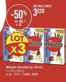 Lu - Mikado Chocolat Au Lait offre à 4,26€ sur Géant Casino