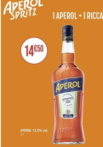 Aperol - 12,5% Vol. offre à 14,5€ sur Géant Casino