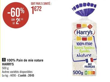 Harry's - 100% Pain De Mie Nature offre à 2,45€ sur Géant Casino