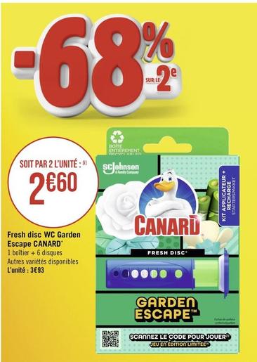 Canard - Fresh Disc Wc Garden Escape  offre à 3,93€ sur Géant Casino