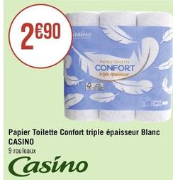 Casino - Papier Toilette Confort Triple Épaisseur Blanc offre à 2,9€ sur Géant Casino