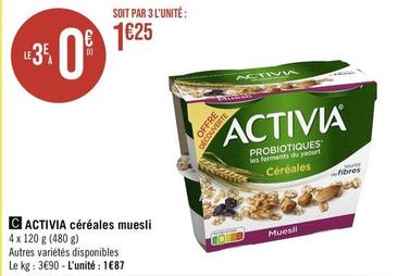 Activia - Céréales Muesli offre à 1,87€ sur Géant Casino