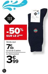 Tex - Mi Chaussettes Fil D'Écosse Homme offre à 7,99€ sur Carrefour Express