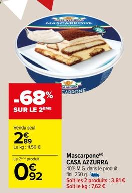 Casa Azzurra - Mascarpone offre à 2,89€ sur Carrefour Express
