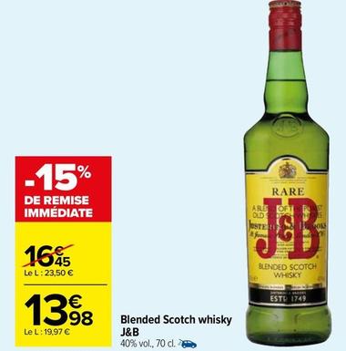 J&B - Blended Scotch Whisky offre à 13,98€ sur Carrefour City
