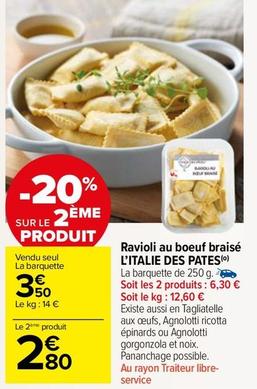 L'Italie Des Pates - Ravioli Au Boeuf Braisé 