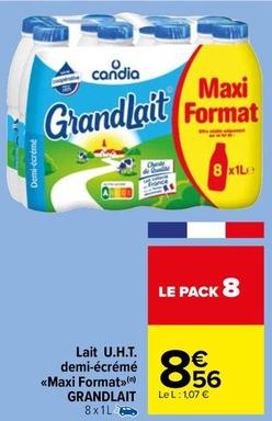 Candia - Lait U.H.T. Demi-Écrémé «Maxi Format»