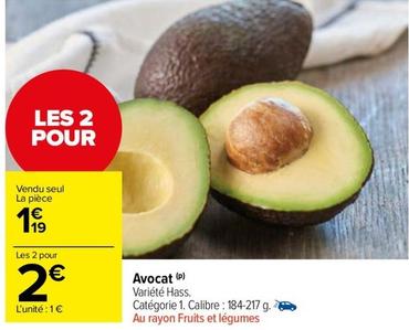 Avocat offre à 1,19€ sur Carrefour Contact