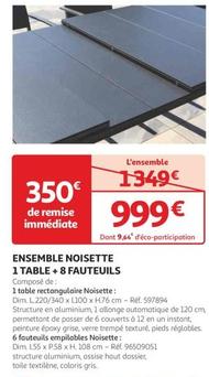 Ensemble Noisette 1 Table + 8 Fauteuils