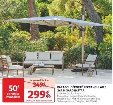 Gardenstar - Parasol Déporté Rectangulaire 3x4 M