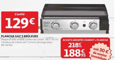 Gardenstar - Plancha Gaz 3 Brûleurs