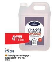 Phebus - Vinaigre De Nettoyage Surpuissant 14 % Vol. offre à 4,99€ sur Migros France