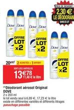 Dove - Déodorant Aérosol Original offre à 13,78€ sur Migros France
