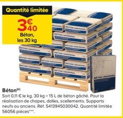 Béton offre à 3,4€ sur Castorama