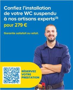 Confiez l'installation de votre WC suspendu a nos artisans experts offre sur Castorama