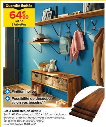 Lot 3 Tablettes En Acacia