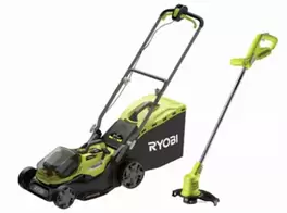 Ryobi - Lot Tondeuse + Coupe-Bordures Sur Batterie