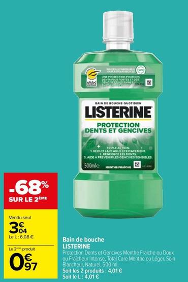 Listerine - Bain De Bouche offre à 3,04€ sur Carrefour Market