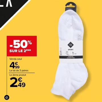 Tex - Socquettes Sport Hommes offre à 4,99€ sur Carrefour Market