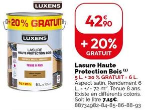 Luxens - Lasure Haute Protection Bois  offre à 42,9€ sur Weldom