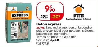 Béton Express offre à 9,9€ sur Weldom