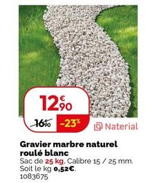 Gravier Marbre Naturel Roule Blanc  offre à 12,9€ sur Weldom