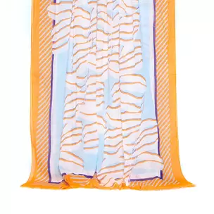 Grand Paréo Femme - Imprimé palmes - Bleu/Orange - 100% Coton - 100x180 cm offre à 49€ sur Draeger