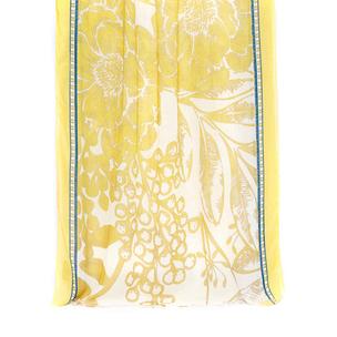 grande étole femme - imprimé fleurs jouy - jaune - 70x180 cm