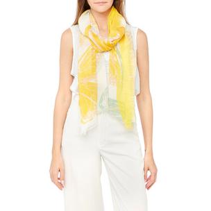 foulard femme imprimé papillon - jaune