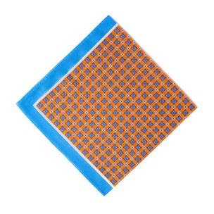bandana carré en 100% coton - orange - imprimé médaillons - unisexe - 67x67 cm