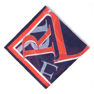 bandana carré en 100% coton - bleu marine - imprimé lettres draeger - unisexe - 67x67 cm
