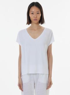 T-shirt Col V oversize en Viscose / Elasthanne