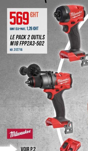 Milwaukee - Le Pack 2 Outils M18 FPP2A3-502 offre à 569€ sur Master Pro
