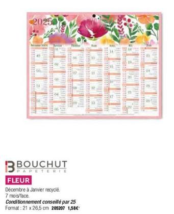 Bouchut Papeterie - Fleur offre à 14,9€ sur Calipage