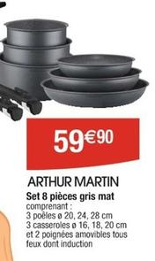 Arthur Martin - Set 8 Pièces Gris Mat offre à 59,9€ sur Cora