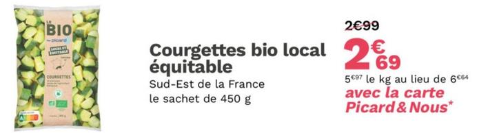 Picard - Courgettes Bio Local Équitable offre à 2,69€ sur Picard