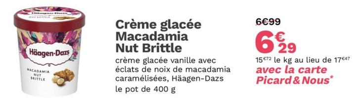Crème Glacée Macadamia Nut Brittle offre à 6,29€ sur Picard