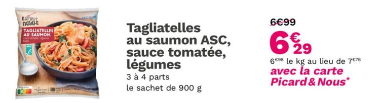Tagliatelles Au Saumon Asc, Sauce Tomatée, Légumes offre à 6,29€ sur Picard
