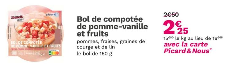 Picard - Bol De Compotée De Pomme-vanille Et Fruits offre à 2,25€ sur Picard